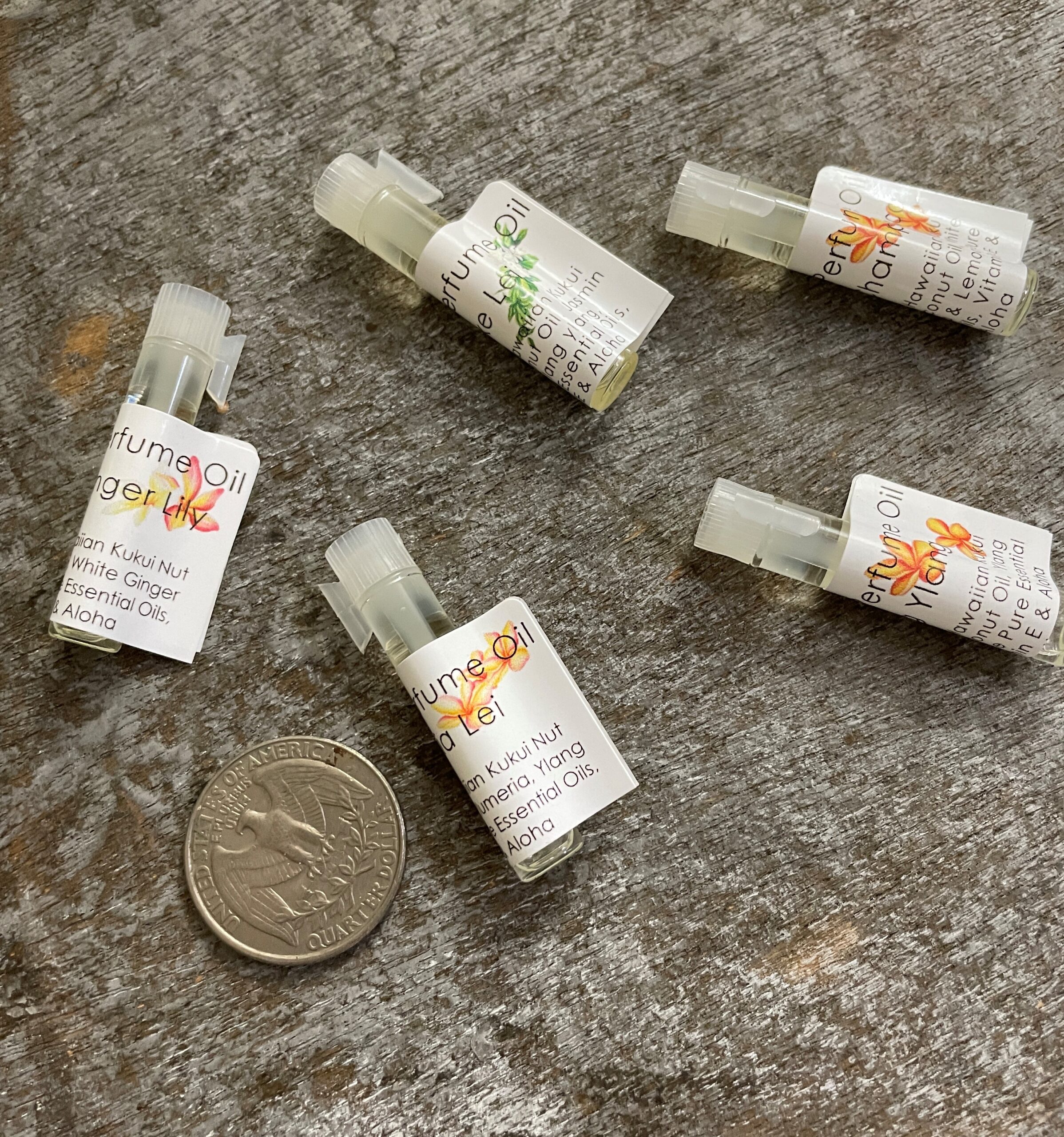 2 Samples Natural Perfume Oil with Pure Essential Oils Hawaiian