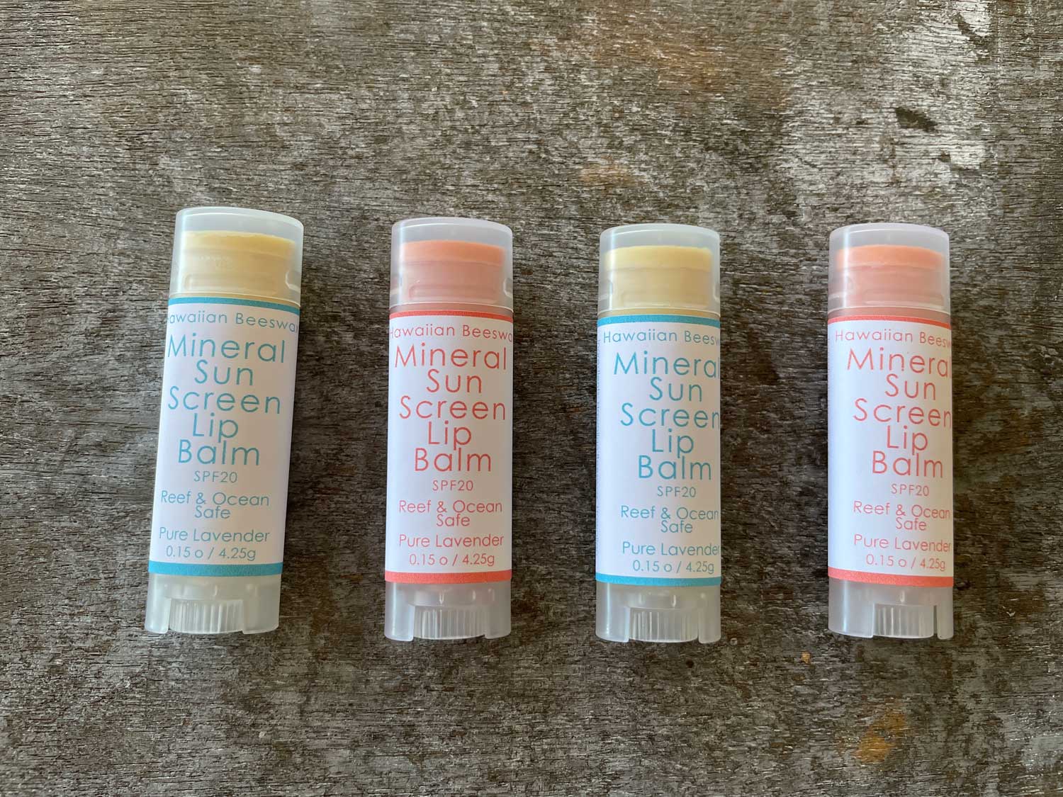 Mineral Sunscreen Lip Balm SPF20 Reef & Ocean Safe Pure Lavender 0.15oz Natural Zinc or Pink Tinted | PUALANI SOAP HAWAII