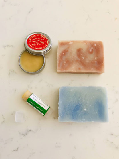 Hawaiian Ocean Salt Soap Set with Hawaiian Beeswax Salve and Lip Balm