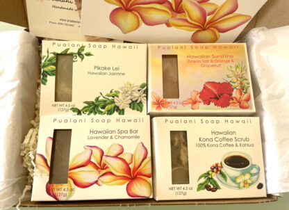 Pualani Soap Hawaii Pack of 2 Soap Gift Box with 4 Soap Bars in each box (Ship to Japan pack)